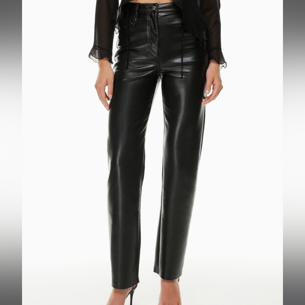 Black Aritzia Wilfred vegan leather pants